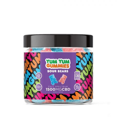 Yum Yum Gummies - CBD Full Spectrum Sour Bears - 1500MG - Thumbnail 2