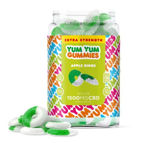 Yum Yum Gummies - CBD Isolate Extra Strength Apple Rings - 1500MG - Thumbnail 1