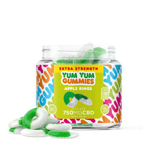 Yum Yum Gummies - CBD Isolate Extra Strength Apple Rings - 750MG - Thumbnail 1