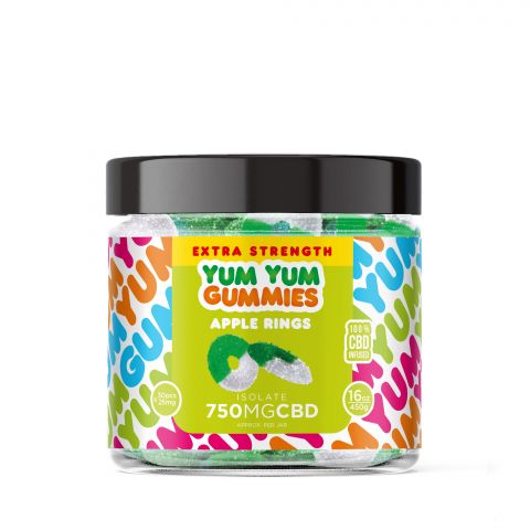 Yum Yum Gummies - CBD Isolate Extra Strength Apple Rings - 750MG - Thumbnail 2