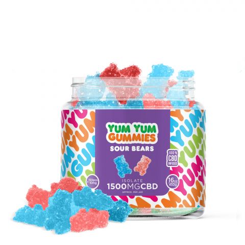 Yum Yum Gummies - CBD Isolate Sour Bears - 1500MG - 1