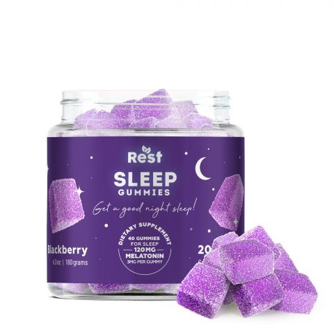 Blackberry Gummies - Melatonin - Rest Sleep Gummies - 120mg - 1