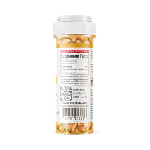 Broad Spectrum CBD Capsules - Diamond CBD - 500mg - Thumbnail 3