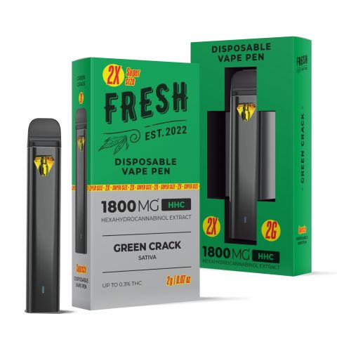 1800mg HHC Vape Pen - Green Crack - Sativa - 2ml - Fresh - Thumbnail 1