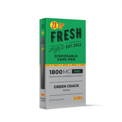 1800mg HHC Vape Pen - Green Crack - Sativa - 2ml - Fresh - 3