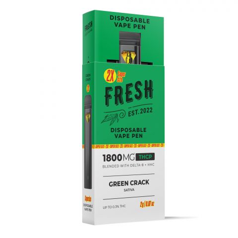 1800mg THCP, D8, HHC Vape Pen - Green Crack - Sativa - 2ml - Fresh - 2