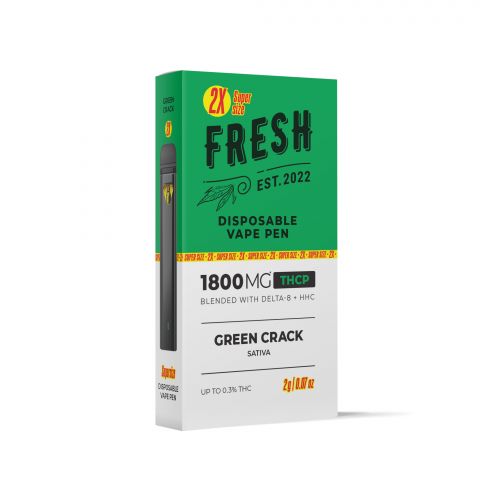 1800mg THCP, D8, HHC Vape Pen - Green Crack - Sativa - 2ml - Fresh - 3