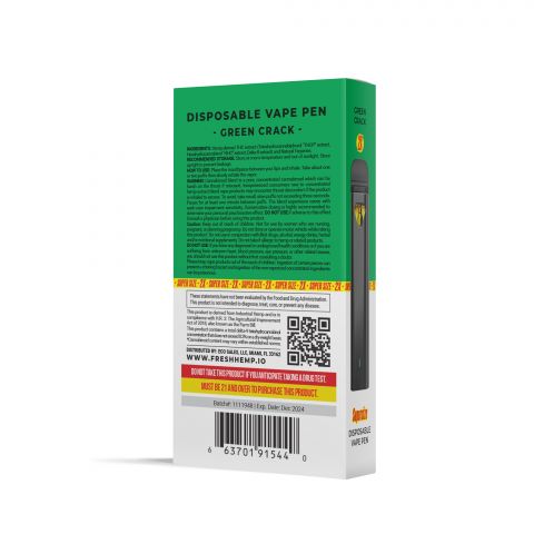 1800mg THCP, D8, HHC Vape Pen - Green Crack - Sativa - 2ml - Fresh - Thumbnail 4