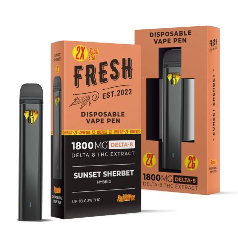 Sunset Sherbet Vape Pen - Delta 8 - Disposable - Fresh - 1800mg - Thumbnail 1