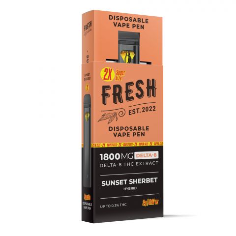 Sunset Sherbet Vape Pen - Delta 8 - Disposable - Fresh - 1800mg - Thumbnail 2