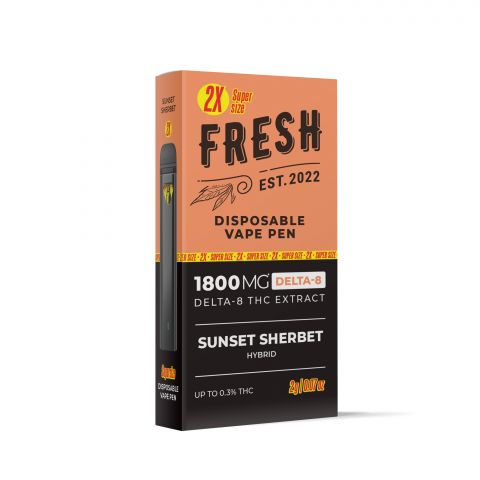 Sunset Sherbet Vape Pen - Delta 8 - Disposable - Fresh - 1800mg - Thumbnail 3