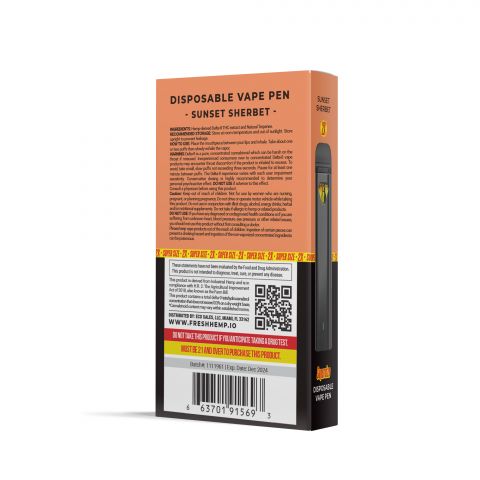 Sunset Sherbet Vape Pen - Delta 8 - Disposable - Fresh - 1800mg - Thumbnail 4