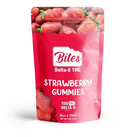 Delta-8 Bites - Strawberry Gummies - 150mg - Thumbnail 2