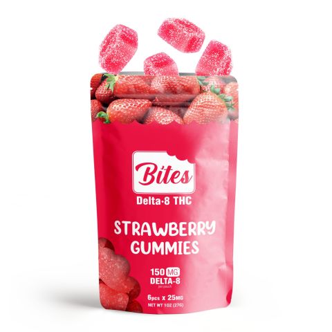 Delta-8 Bites - Strawberry Gummies - 150mg - Thumbnail 3