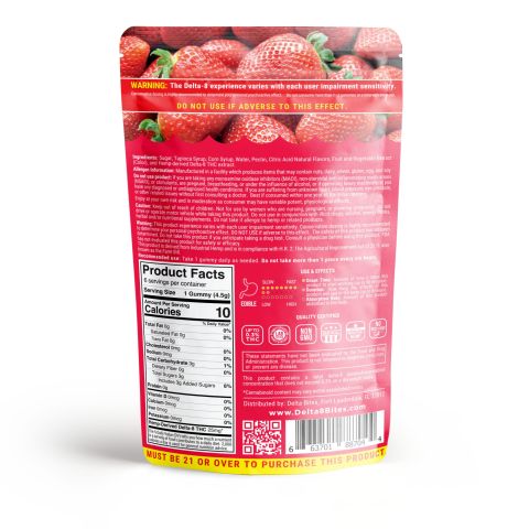 Delta-8 Bites - Strawberry Gummies - 150mg - Thumbnail 4