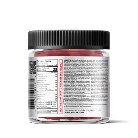 Strawberry Passionfruit Gummies - D9, D8, Mushroom Blend - D9 THC - 1000mg - Thumbnail 3