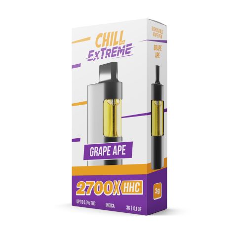 2700mg HHC Vape Pen - Grape Ape - Indica - 3ml - Chill Extreme - 2