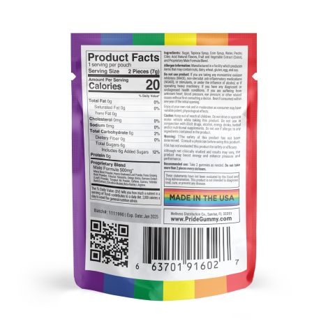 Male Gummies - Proprietary Blend - Pride - 500MG - Thumbnail 4