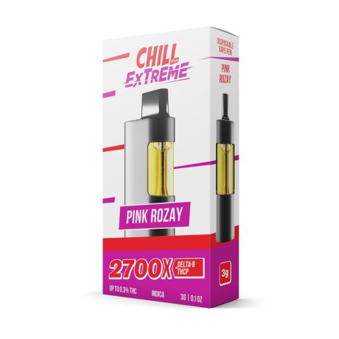 2700mg THCP, D8 Vape Pen - Pink Rozay - Indica - 3ml - Chill Extreme - Thumbnail 2