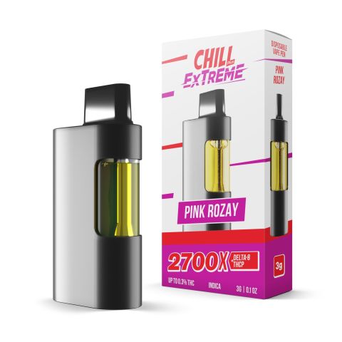 2700mg THCP, D8 Vape Pen - Pink Rozay - Indica - 3ml - Chill Extreme - Thumbnail 1