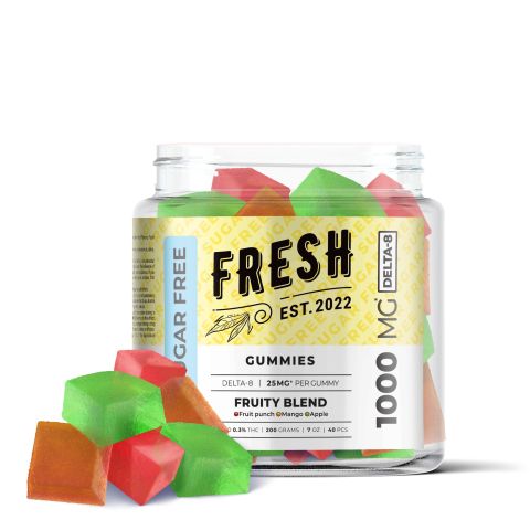  Sugar Free Fruity Blend Gummies - Delta 8 - Fresh - 1000MG - 1