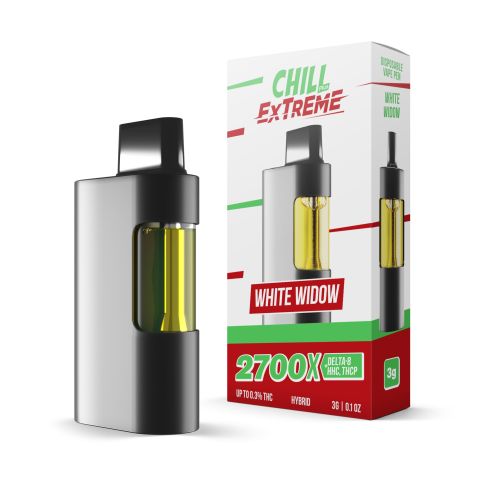 2700mg THCP, D8, HHC Vape Pen - White Widow - Hybrid - 3ml - Chill Extreme - Thumbnail 1