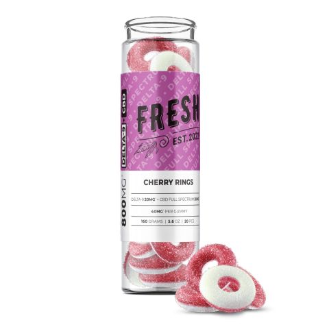 Cherry Rings Gummies - Delta-9, CBD Blend - Fresh - 800MG - Thumbnail 1