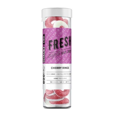 Cherry Rings Gummies - Delta-9, CBD Blend - Fresh - 800MG - Thumbnail 2