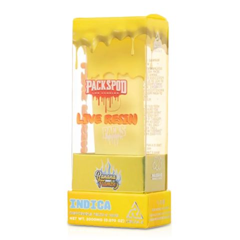 Banana Flambe Vape Pen - Delta 8 Live Resin - Disposable - Packspod - 2000mg - Thumbnail