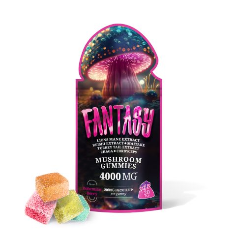 Bohemian Berry Mushroom Gummies - D8, D9, THCP Blend- Fantasy - 4000MG - Thumbnail 3