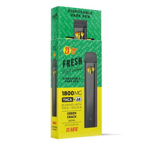 Green Crack Vape Pen - THCA, D8 Blend - Disposable - Fresh - 1800mg - Thumbnail 2