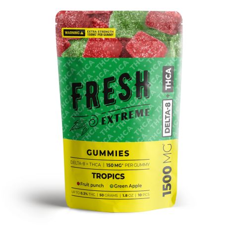 Tropics Gummies - THCA, D8 Blend - Fresh - 1500mg - 1