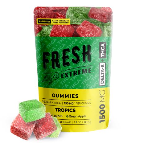 150mg THCA, D8 Gummies - Tropics - Fresh - Thumbnail 1