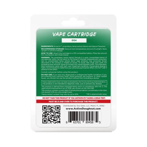 GG4 Cartridge - Active CBD - Enzactiv - Doughnut Active CBD - 920mg - Thumbnail 3