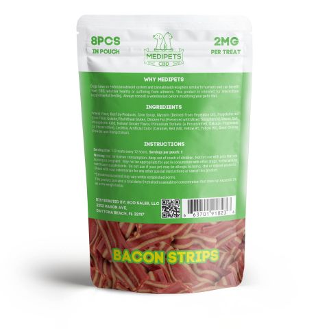 CBD Dog Treats - Bacon Strips - 16mg - MediPets - Thumbnail 3