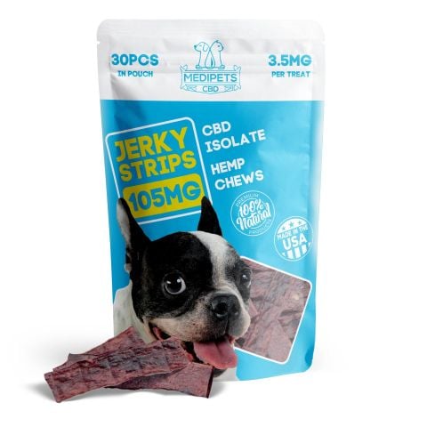 CBD Dog Treats - Jerky Strips - 105mg - MediPets - Thumbnail 1