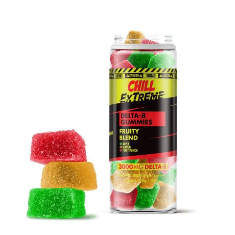 100mg Delta 8 THC Gummies - Fruity Blend - Chill Extreme - Thumbnail 1