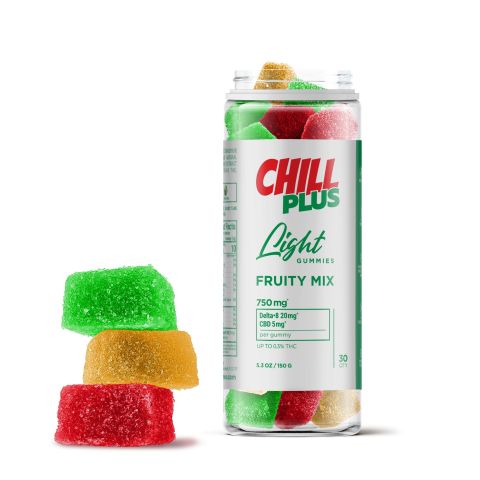 25mg CBD, D8 Gummies - Fruity Mix - Chill Plus - Thumbnail 1