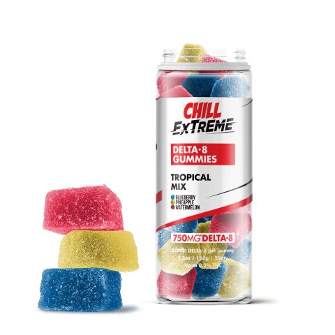 25mg Delta 8 THC Gummies - Tropical Mix - Chill Extreme - Thumbnail 1