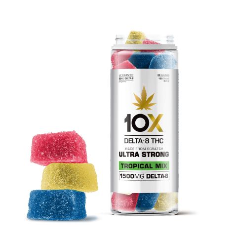 50mg Delta 8 THC Gummies - Tropical Mix - 10X - Thumbnail 1