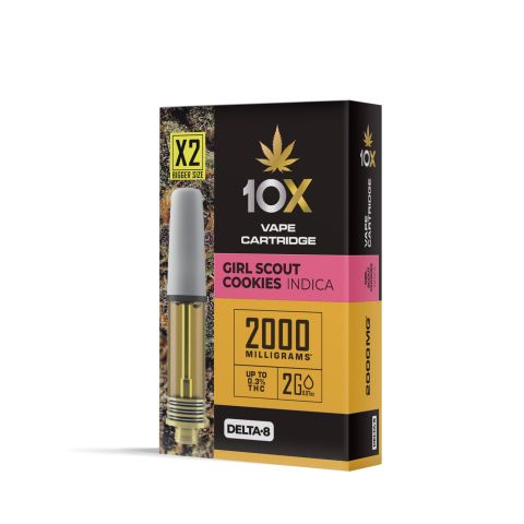 2000mg D8 Vape Cart - Girl Scout Cookies - Indica - 2ml - 10X - Thumbnail 3