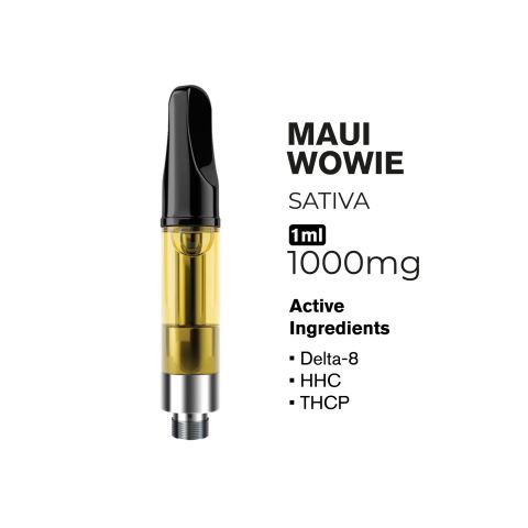 1000mg THCP, D8, HHC Vape Cart - Maui Wowie - Sativa - 1ml - Fresh - Thumbnail 2