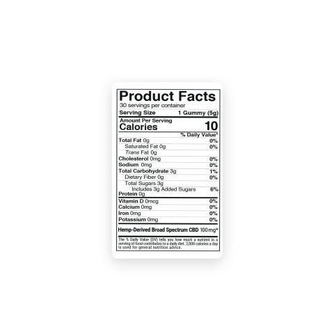100mg Broad Spectrum CBD Gummies - Berries Mix - Chill - Thumbnail 5