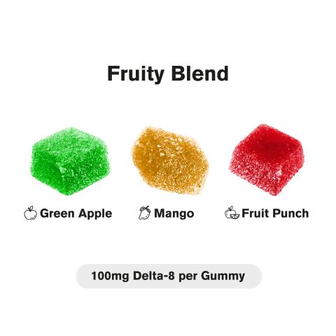 100mg Delta 8 THC Gummies - Fruity Blend - Chill Extreme - Thumbnail 3