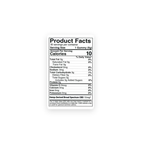 10mg Broad Spectrum CBD Gummies - Tropical Mix - Chill - Thumbnail 5