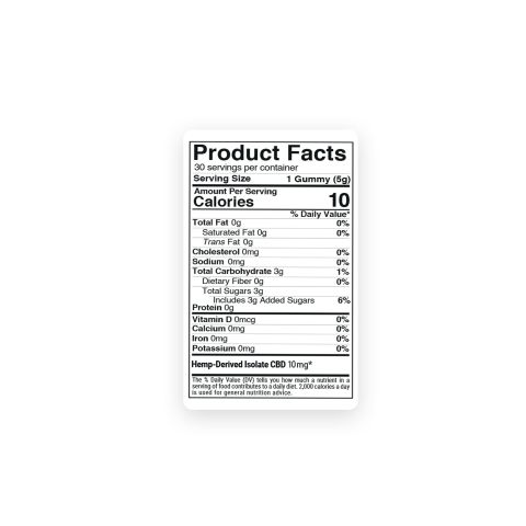 10mg CBD Isolate Gummies - Tropical Mix - Chill - Thumbnail 5