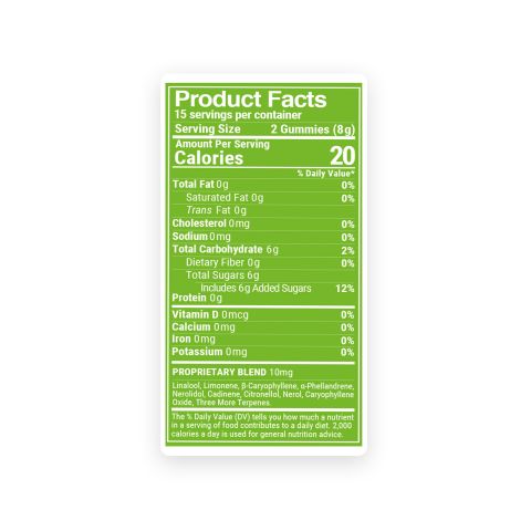 10mg Terpene Gummies - Calm - Green Apple - Terps Gummies - Thumbnail 9