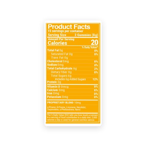 10mg Terpene Gummies - Energy - Mango - Terps Gummies - Thumbnail 5