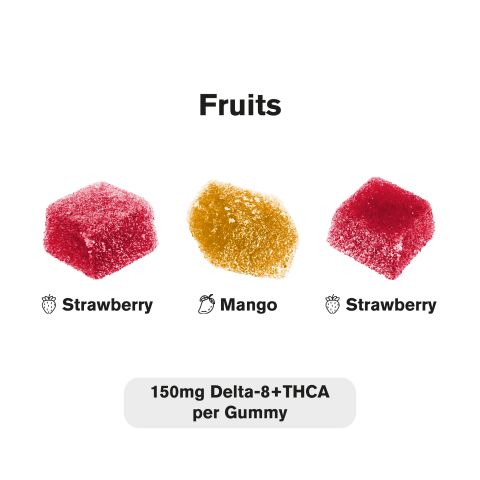 150mg THCA, D8 Gummies - Fruits - Fresh - Thumbnail 3