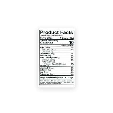 25mg Broad Spectrum CBD Gummies - Original Mix - Chill - Thumbnail 5